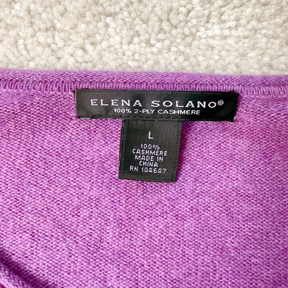 Elena Solano 100% Cashmere Sweater Size L Pink - Picture 2 of 5